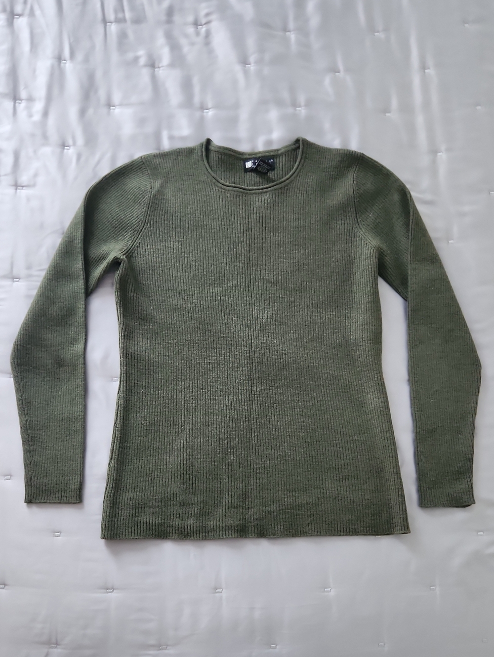 Carole Little 100% Italian Merino Wool Ribbed Long-Sleeve Women’s Sweater